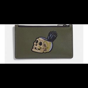 New Disney Snow White Skull zip card case/wallet